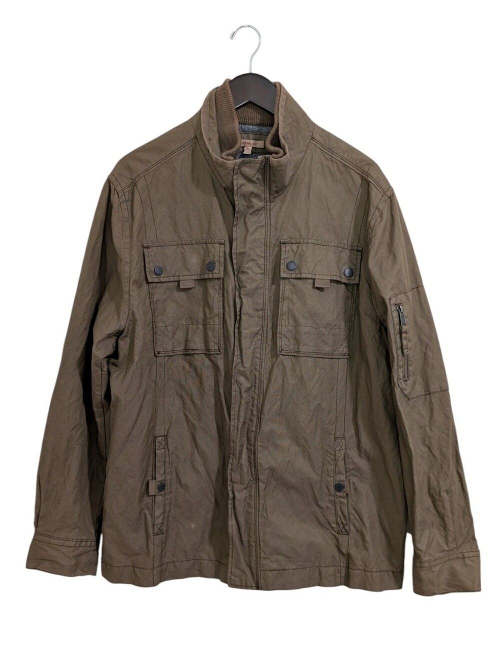 Jeremiah Thorne Coated Canvas Field Jacket Tan Brown XL Rugged Utility